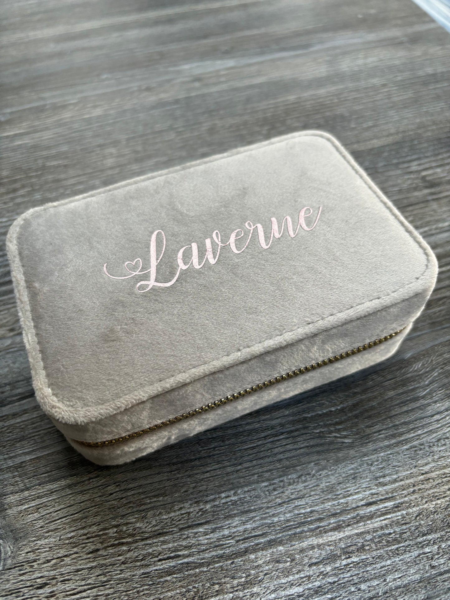 Personalised Velvet Jewellery Box