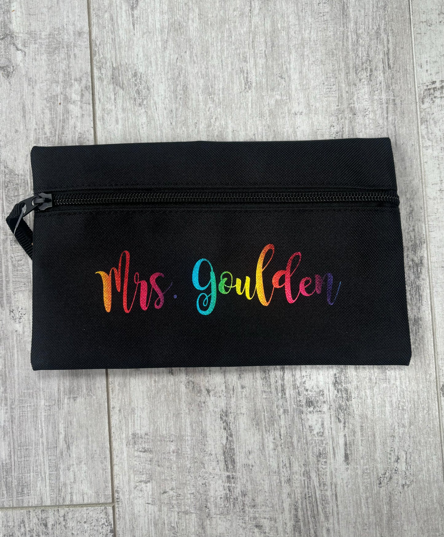 Personalised Teacher Pencil Case | Rainbow Print