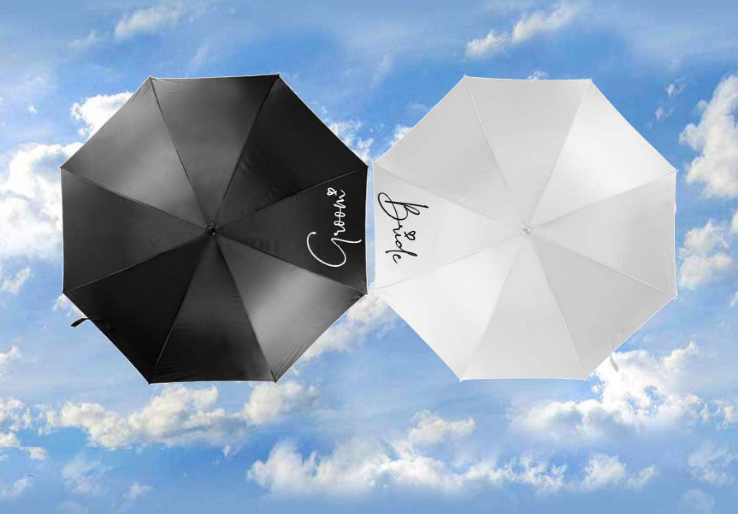 wedding umbrellas
bride and groom umbrellas
