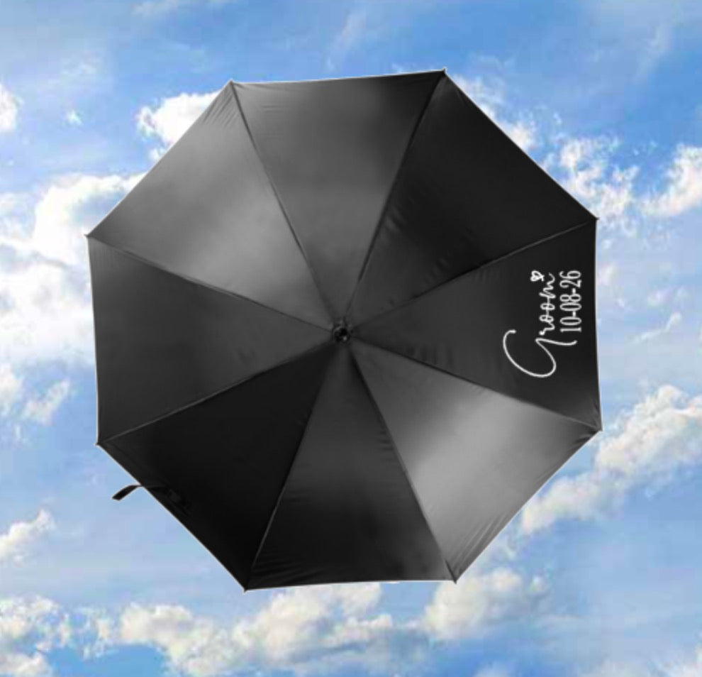 Personalised Bride and Groom Wedding Umbrella Set With Date