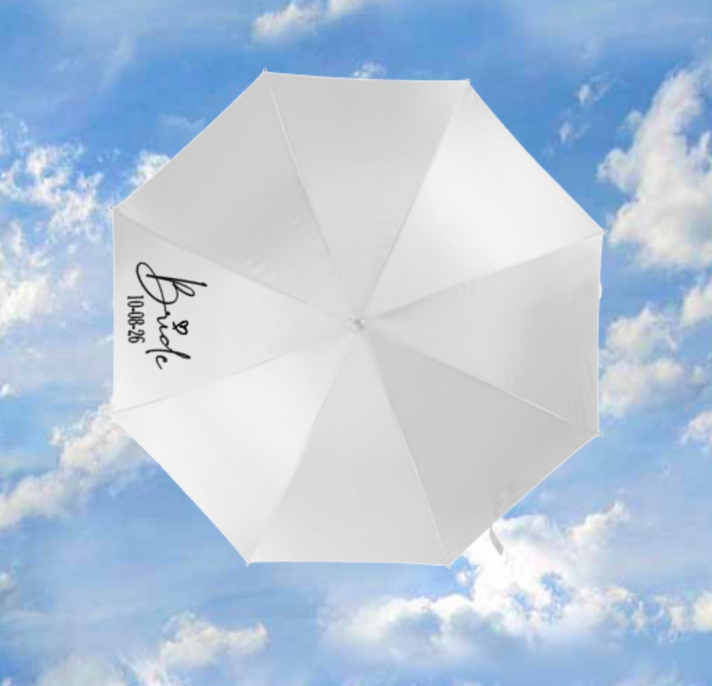 Personalised Bride and Groom Wedding Umbrella Set With Date