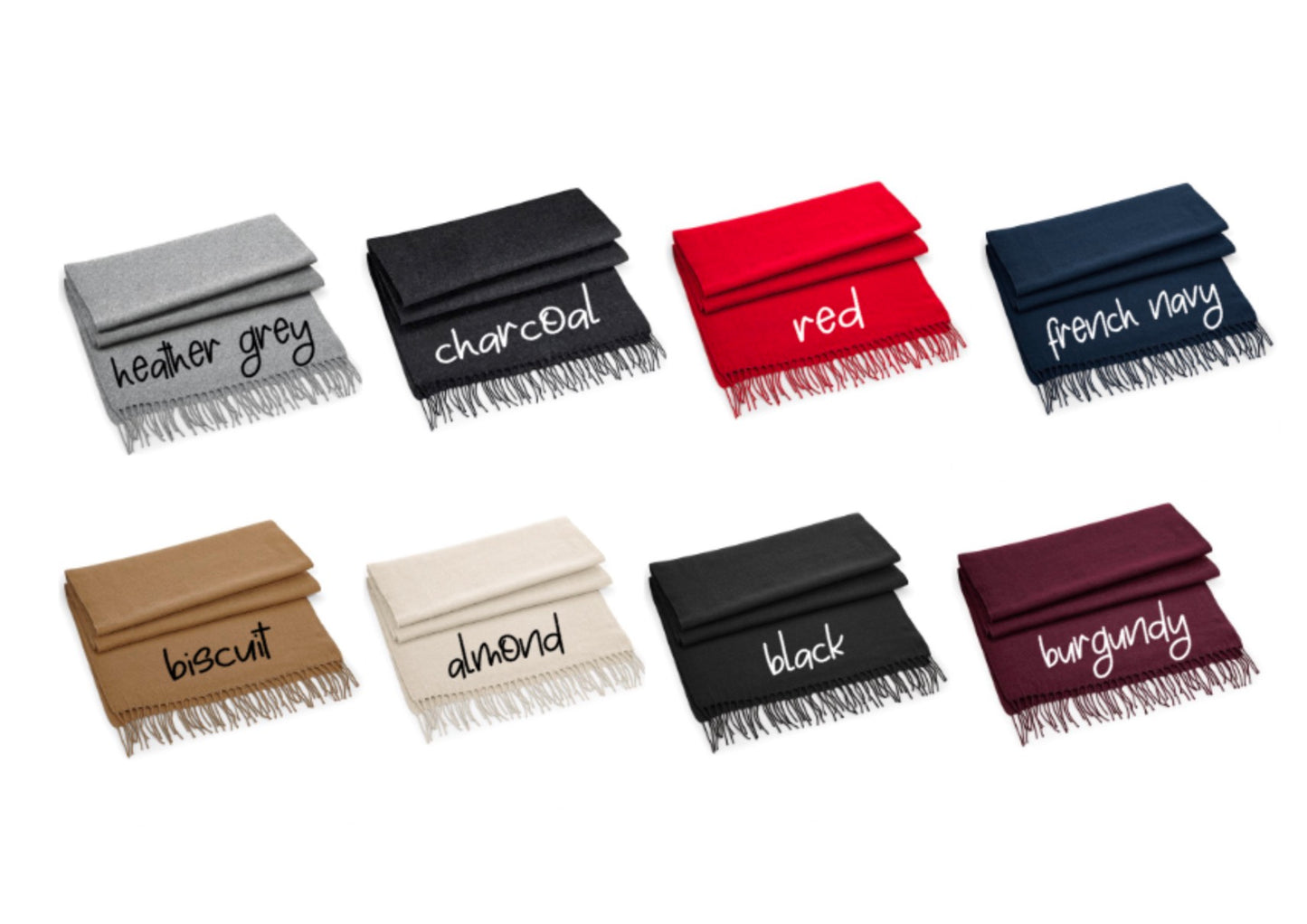 Embroidered Initials Scarf