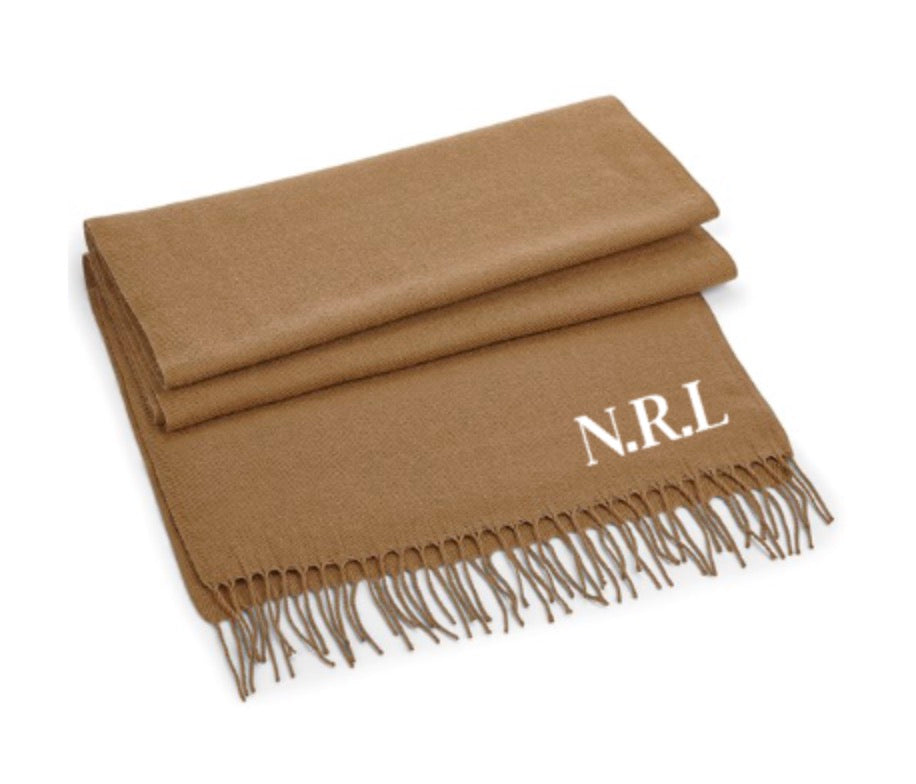 Embroidered Initials Scarf