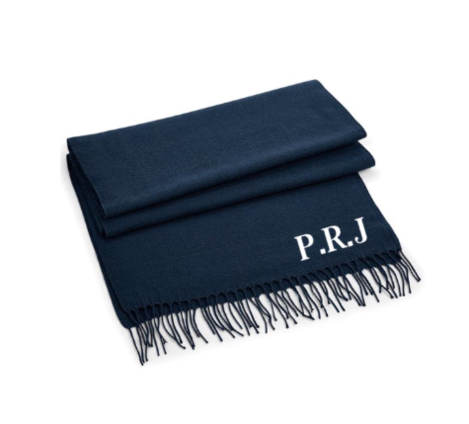 Embroidered Initials Scarf