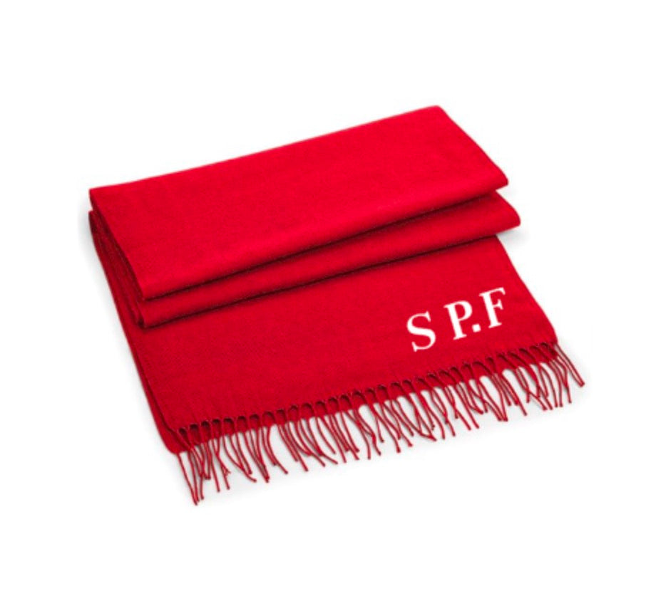 Embroidered Initials Scarf