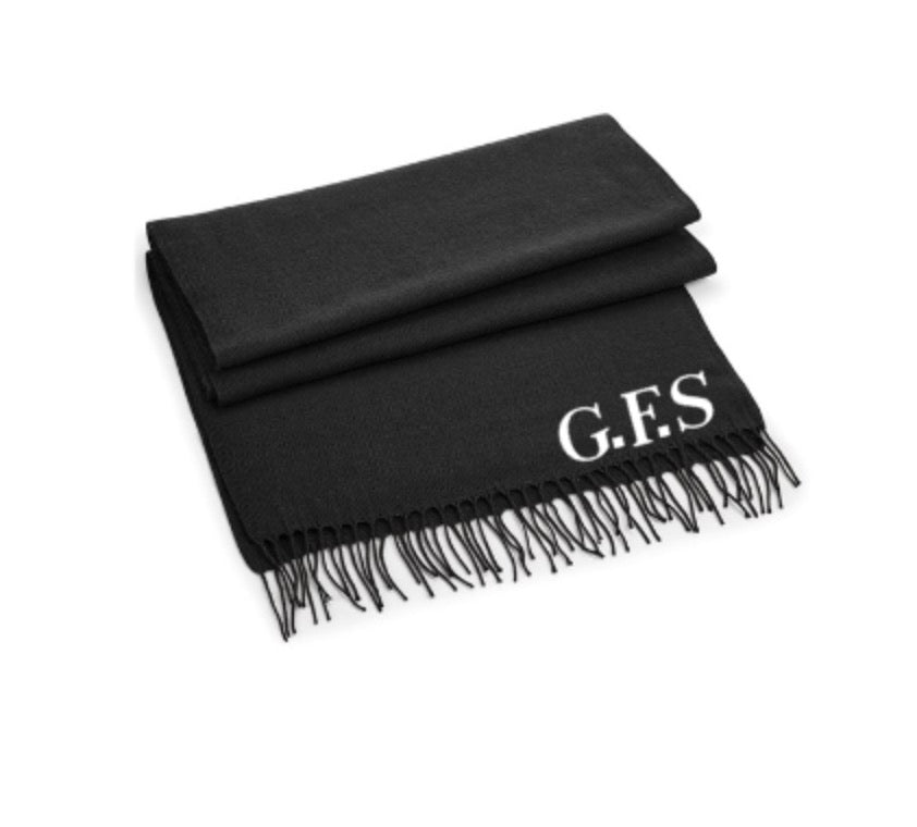 Embroidered Initials Scarf