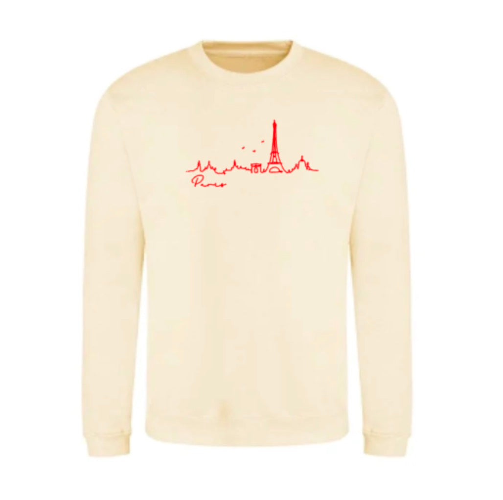 Paris Sweatshirt | Paris Skyline Jumper | I Love Paris Sweater | Cozy Parisian Pullover for Travellers & Paris Lovers