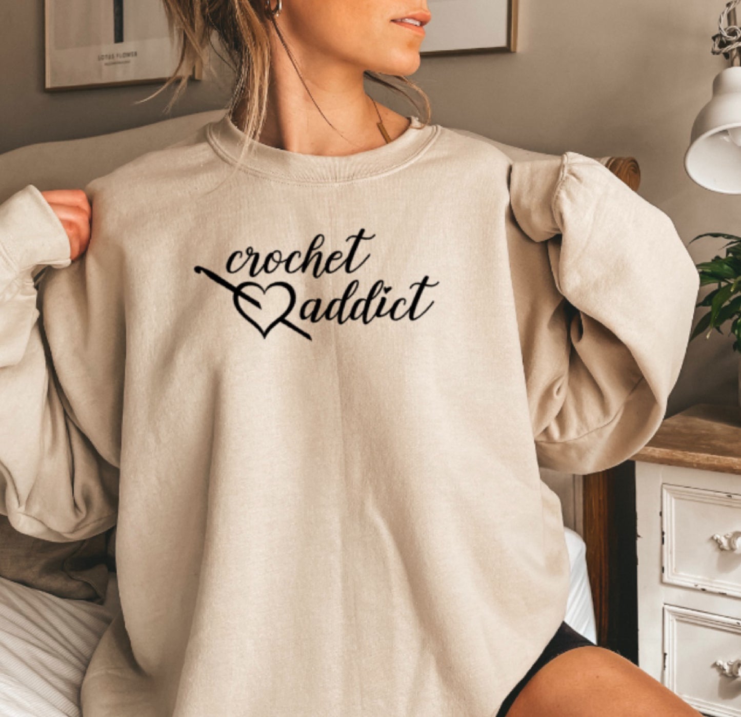 crochet addict sweatshirt
