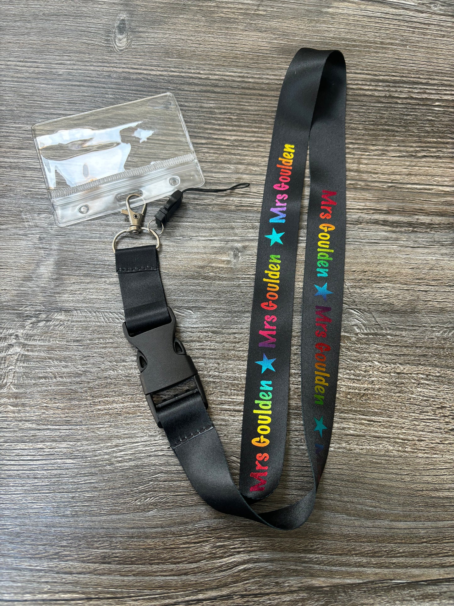 Custom Teacher Lanyard – Personalised Name Lanyard with Badge Holder