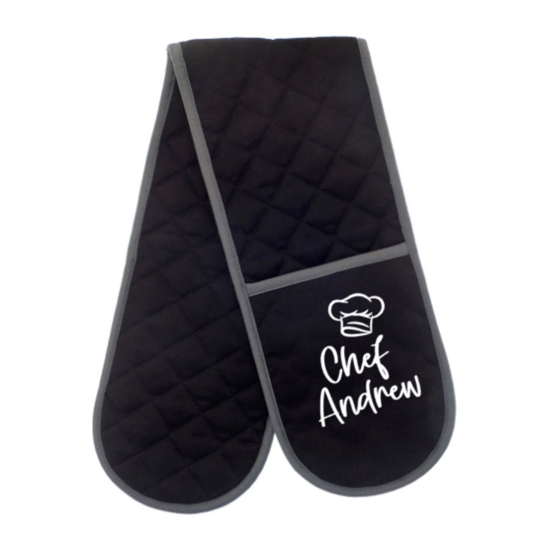 Chef oven gloves, Personalised oven loves, chef gift, 