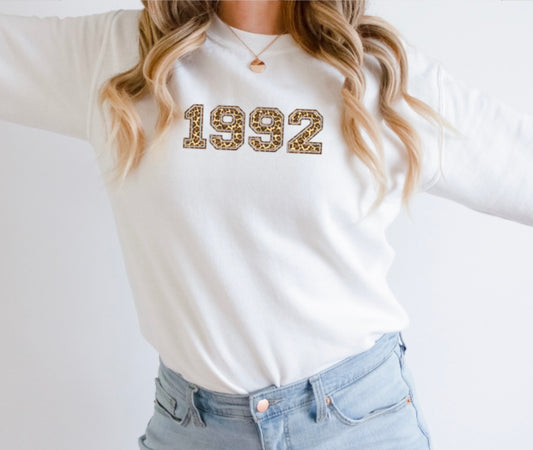 year sweatshirt leopard print