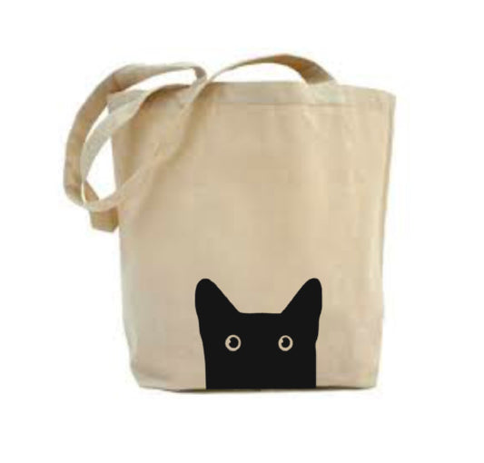 black cat tote bag