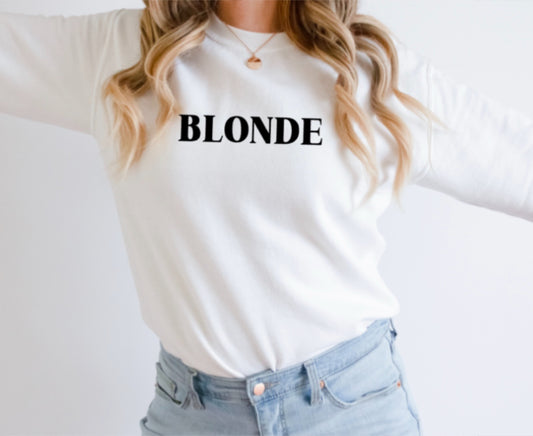 blonde sweatshirt