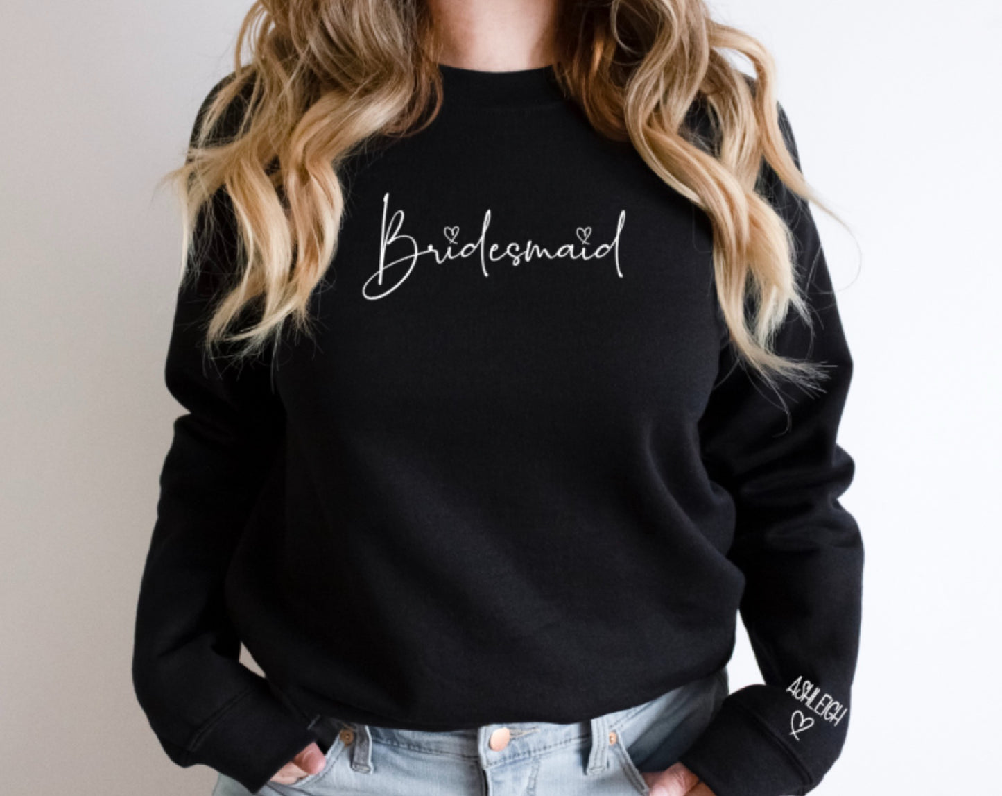 Bridesmaid Sweatshirt With Sleeve Name Detail