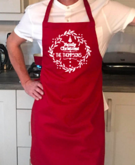 family christmas apron