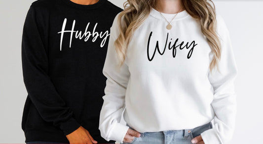 hubby wifey sweatshirts